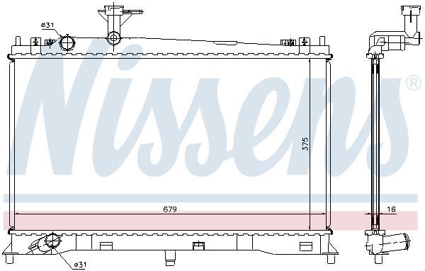 Radiateur moteur (Radiateur de refroidissement) NISSENS 62462A