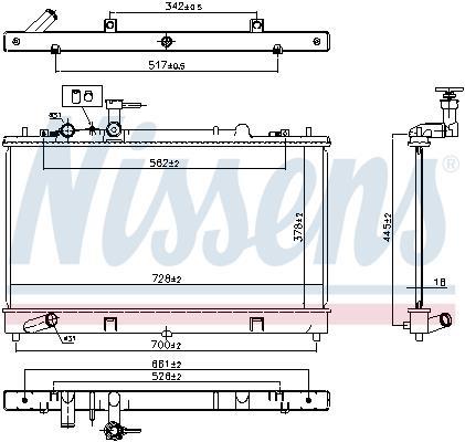Radiador motor NISSENS ref. 62464A