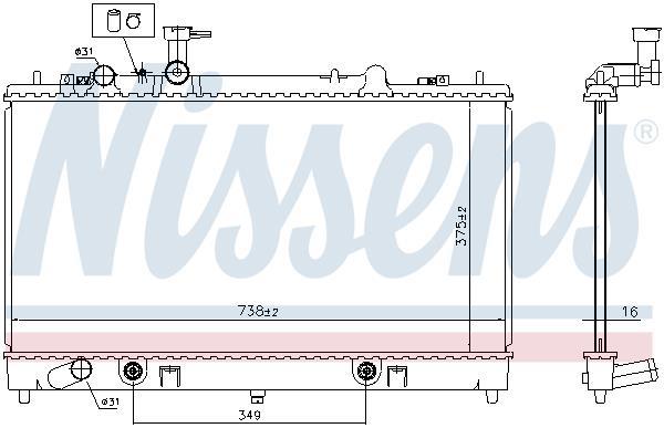 Radiateur moteur (Radiateur de refroidissement) NISSENS 62465A