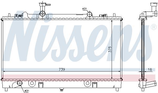 Radiateur moteur (Radiateur de refroidissement) NISSENS ref. 62466A