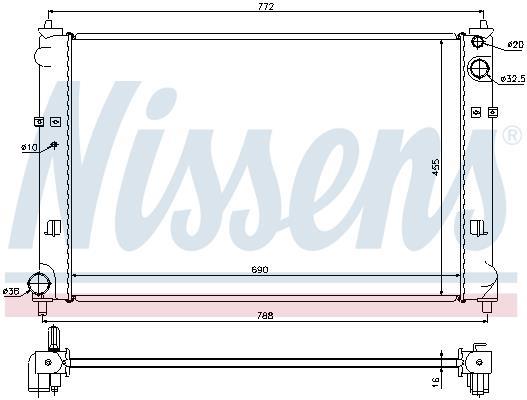 Radiateur moteur (Radiateur de refroidissement) NISSENS 62468