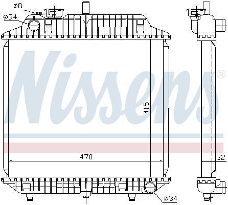 Radiateur moteur (Radiateur de refroidissement) NISSENS 62516