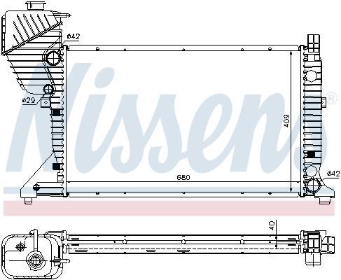 Radiateur moteur (Radiateur de refroidissement) NISSENS ref. 62519A