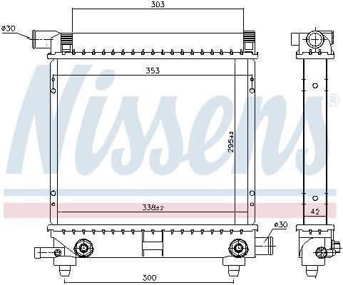 Radiateur moteur (Radiateur de refroidissement) NISSENS ref. 62550