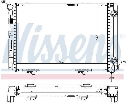 Radiateur moteur (Radiateur de refroidissement) NISSENS ref. 62557A