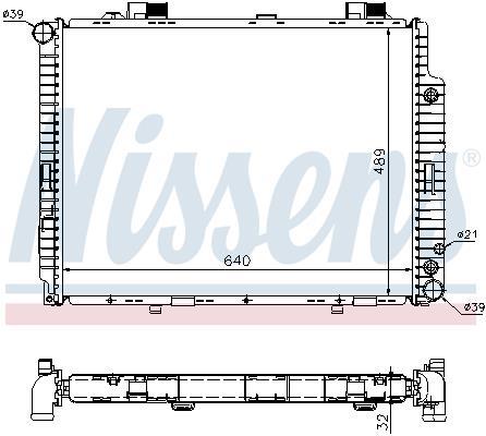 Radiateur moteur (Radiateur de refroidissement) NISSENS ref. 62608A