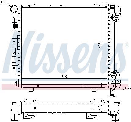 Radiateur moteur (Radiateur de refroidissement) NISSENS ref. 62650