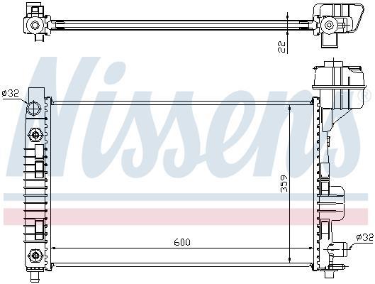 Radiateur moteur (Radiateur de refroidissement) NISSENS 62661A