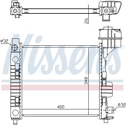 Radiateur moteur (Radiateur de refroidissement) NISSENS ref. 62663