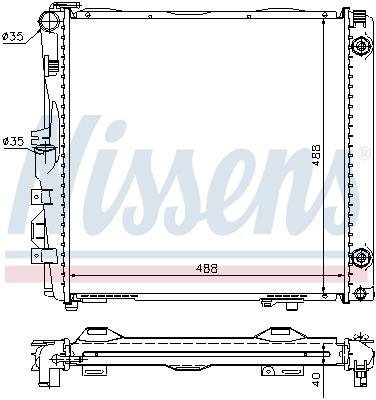 Radiateur moteur (Radiateur de refroidissement) NISSENS ref. 62682A