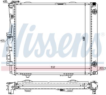 Radiateur moteur (Radiateur de refroidissement) NISSENS 62683A