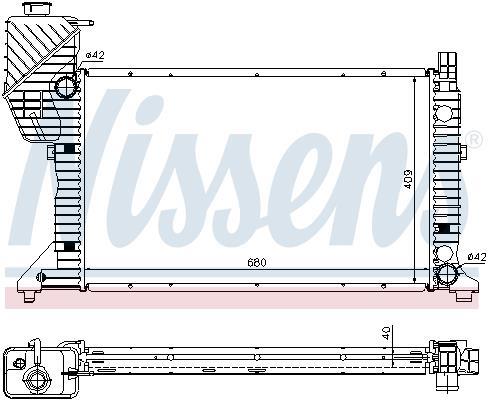 Radiador motor NISSENS ref. 62685A