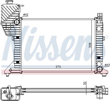 Radiateur moteur (Radiateur de refroidissement) NISSENS 62687A