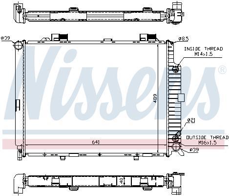 Radiateur moteur (Radiateur de refroidissement) NISSENS ref. 62689A