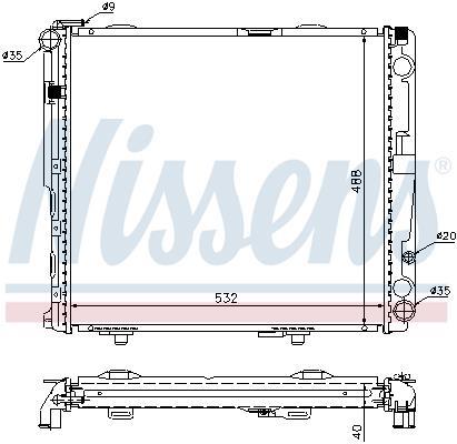 Radiateur moteur (Radiateur de refroidissement) NISSENS ref. 62696A