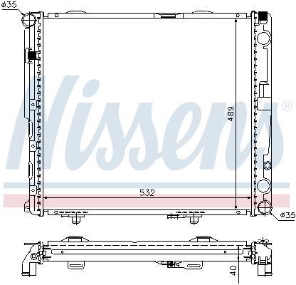 Radiateur moteur (Radiateur de refroidissement) NISSENS ref. 62697A