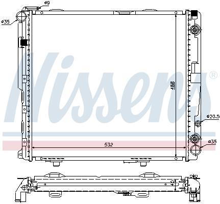 Radiateur moteur (Radiateur de refroidissement) NISSENS 62699A