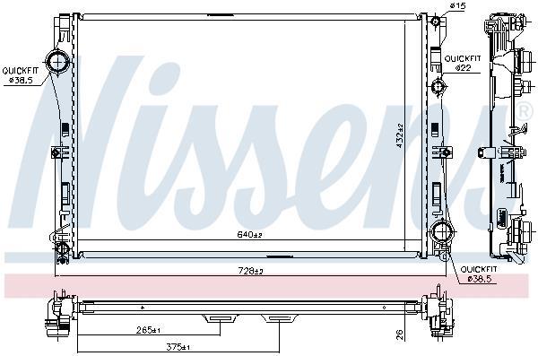 Radiateur moteur (Radiateur de refroidissement) NISSENS 627033
