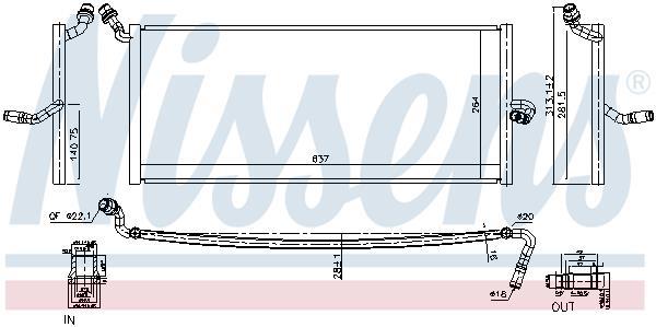 Radiateur basse température, intercooler NISSENS ref. 627047