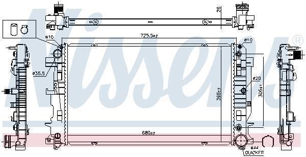 Radiateur moteur (Radiateur de refroidissement) NISSENS 627062