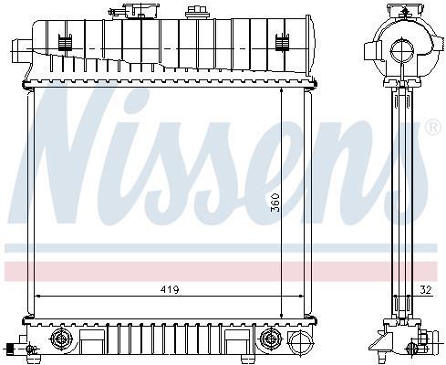 Radiateur moteur (Radiateur de refroidissement) NISSENS 62708A