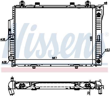 Radiateur moteur (Radiateur de refroidissement) NISSENS ref. 62713A