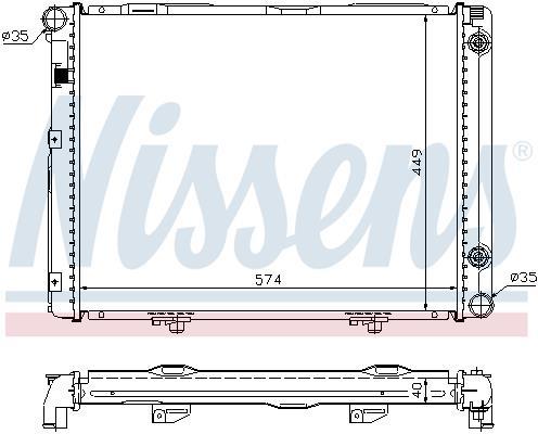 Radiateur moteur (Radiateur de refroidissement) NISSENS ref. 62721A