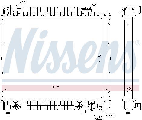 Radiador motor NISSENS 62724A