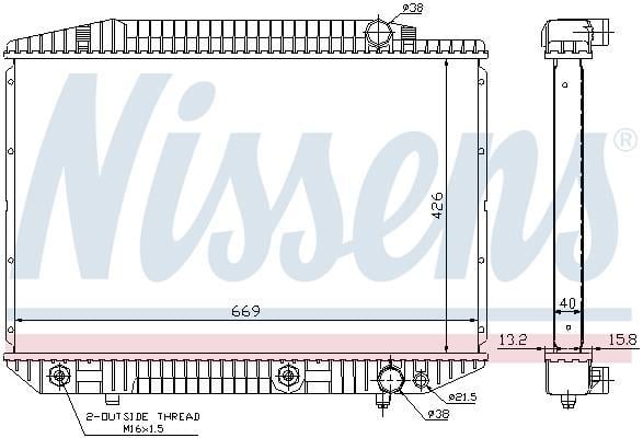 Radiateur moteur (Radiateur de refroidissement) NISSENS 62727A