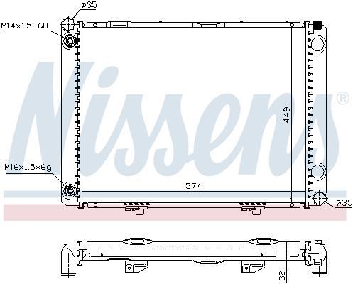 Radiador motor NISSENS 62734A