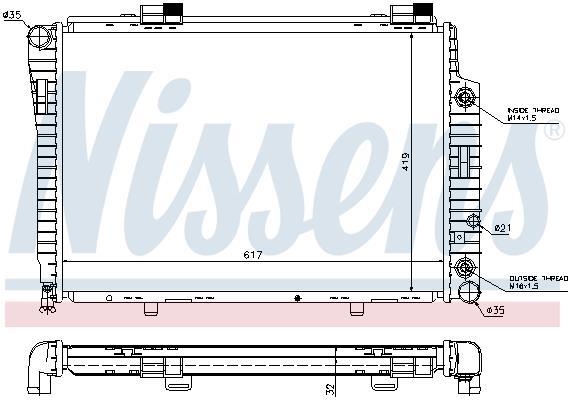 Radiateur moteur (Radiateur de refroidissement) NISSENS 62756A