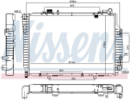 Radiateur moteur (Radiateur de refroidissement) NISSENS 62765
