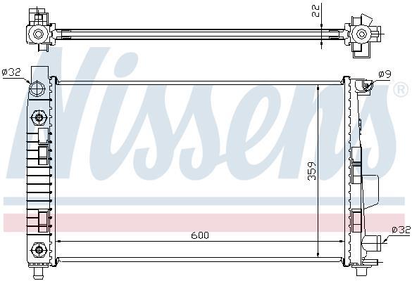 Radiateur moteur (Radiateur de refroidissement) NISSENS 62781A