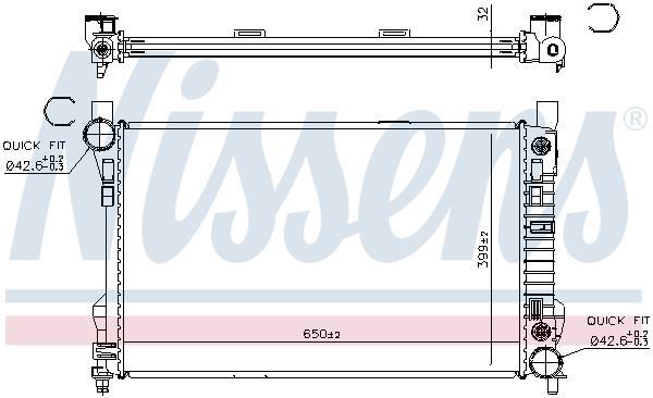Radiateur moteur (Radiateur de refroidissement) NISSENS 62786A