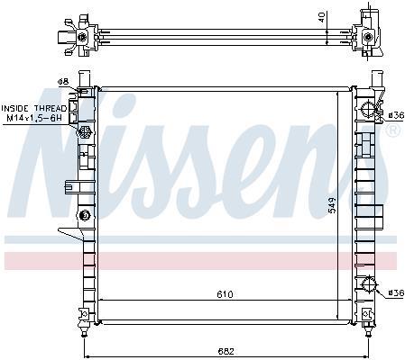 Radiateur moteur (Radiateur de refroidissement) NISSENS 62787A