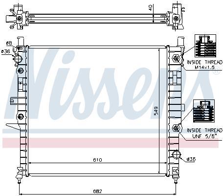 Radiador motor NISSENS 62788A