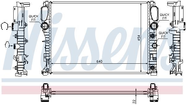 Radiateur moteur (Radiateur de refroidissement) NISSENS 62792A