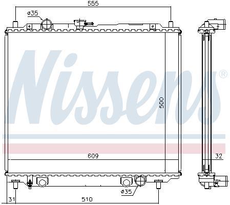 Radiateur moteur (Radiateur de refroidissement) NISSENS 62801