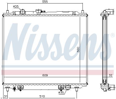 Radiateur moteur (Radiateur de refroidissement) NISSENS 62802