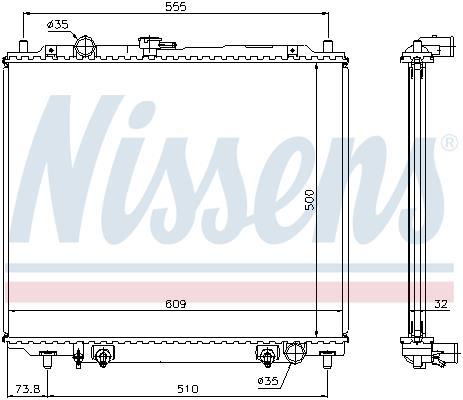 Radiateur moteur (Radiateur de refroidissement) NISSENS 62853