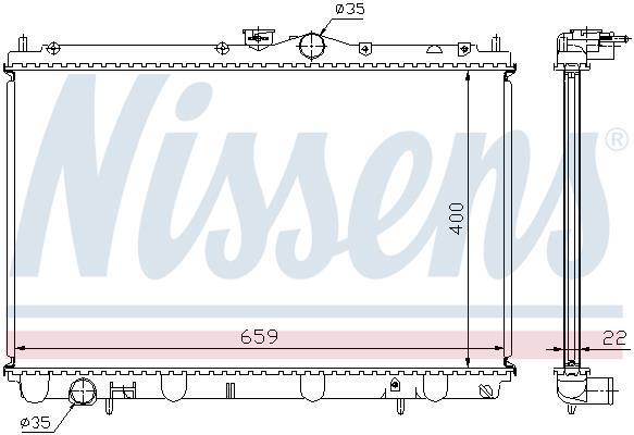Radiateur moteur (Radiateur de refroidissement) NISSENS 62857A