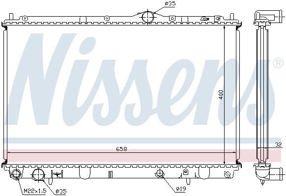 Radiateur moteur (Radiateur de refroidissement) NISSENS 62858A