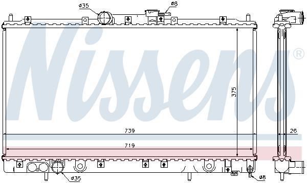 Radiateur moteur (Radiateur de refroidissement) NISSENS 62868A