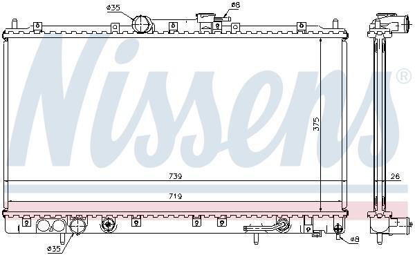 Radiateur moteur (Radiateur de refroidissement) NISSENS 62869A