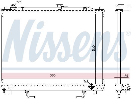 Radiateur moteur (Radiateur de refroidissement) NISSENS 628959