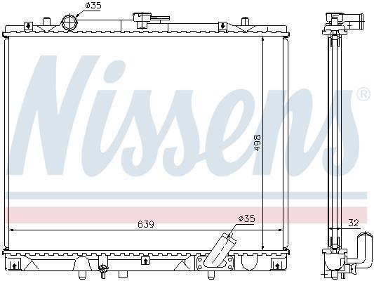Radiateur moteur (Radiateur de refroidissement) NISSENS 62895A