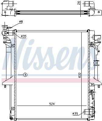 Radiateur moteur (Radiateur de refroidissement) NISSENS 62896