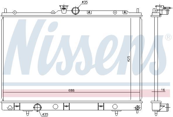 Radiateur moteur (Radiateur de refroidissement) NISSENS ref. 628964