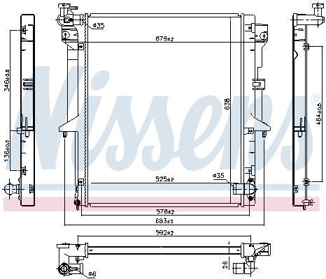 Radiateur moteur (Radiateur de refroidissement) NISSENS ref. 628965