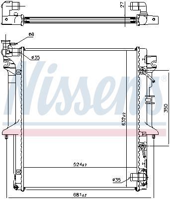 Radiador motor NISSENS ref. 628966
